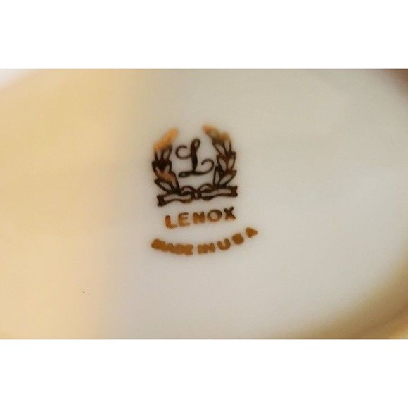 Lenox U.S.A. Silver Trimmed Leaf Shaped Candy/Trinket Dish Home Decor - Picture 6 of 6